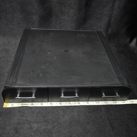 Black Laptop IMAC Monitor PC Stand Desk Organizer 3 Drawer Organization - Picture 9 of 11